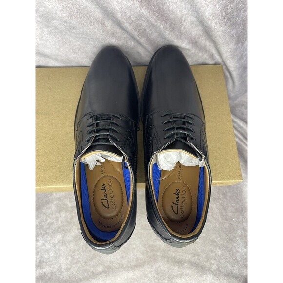 Men\'s Clarks, Whiddon Plain Toe Oxford 26152918 Black Leather 13 W New In Box main image 4